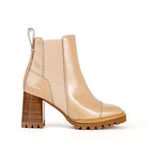 See by Chloé Mallory Chelsea Boots • Beige Patent Leather New - EU 38.5 / US 8.5